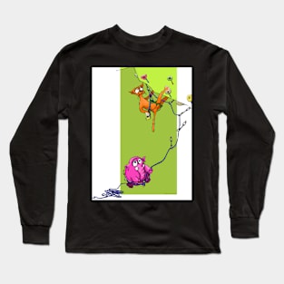 Cat leading climb with elephant on belay Long Sleeve T-Shirt